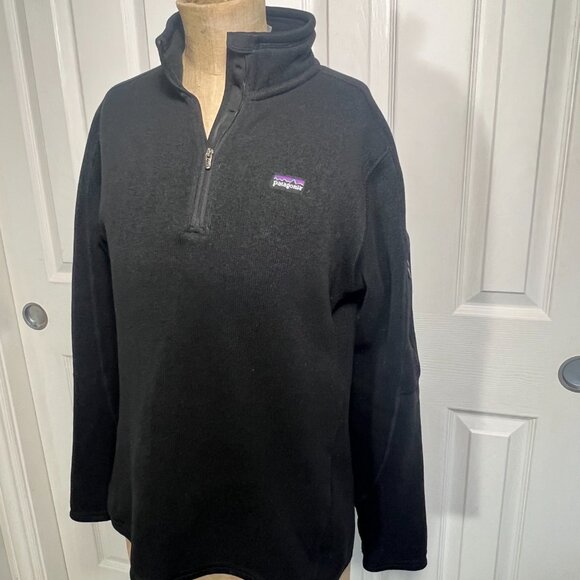 Patagonia Women's Fitted Better Sweater 1/4-Zip Fleece Black Size L. - Picture 4 of 6